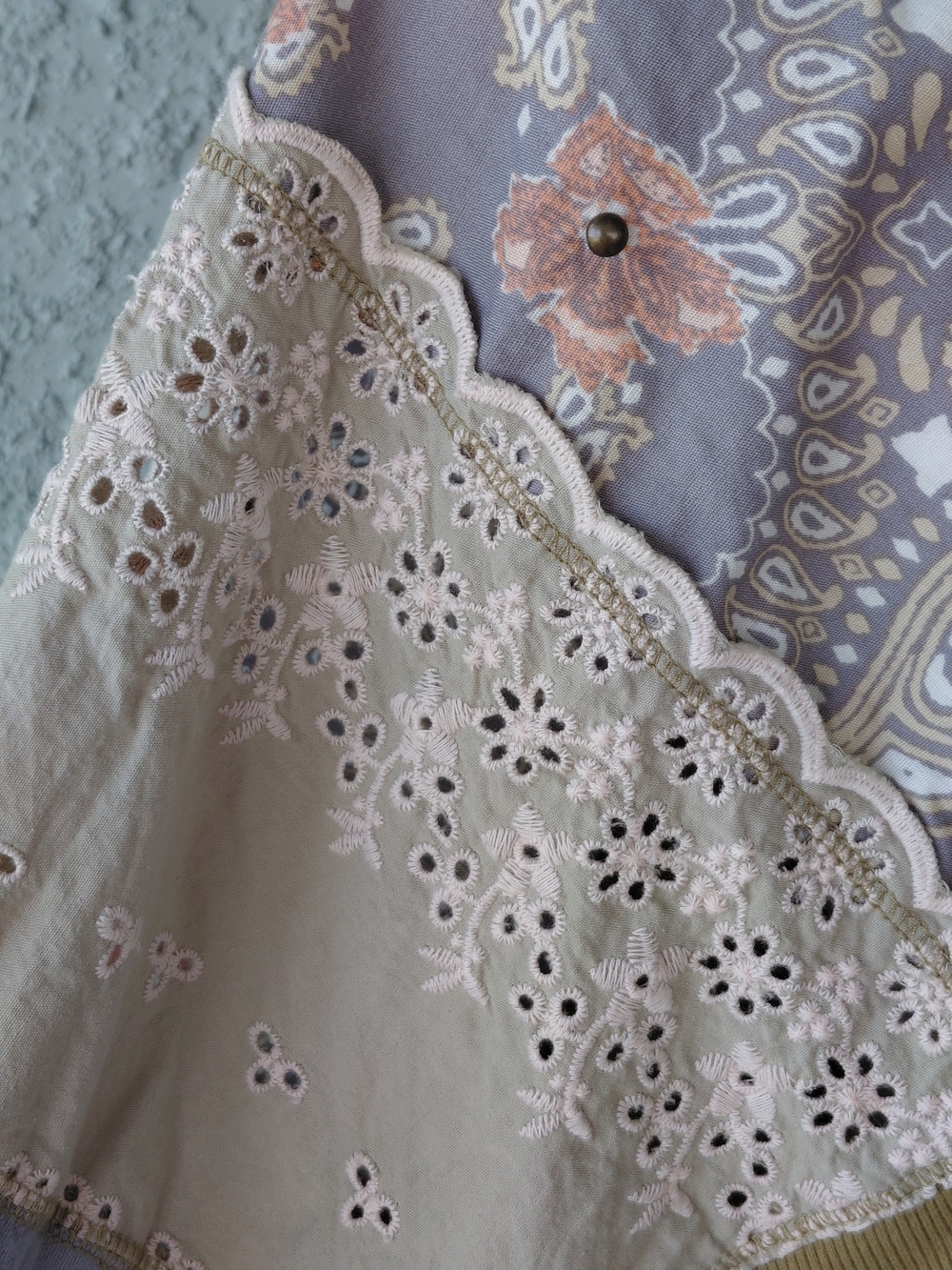 Free People Feelin It Embroidered Top Paisley Patchwork - Picture 6 of 10